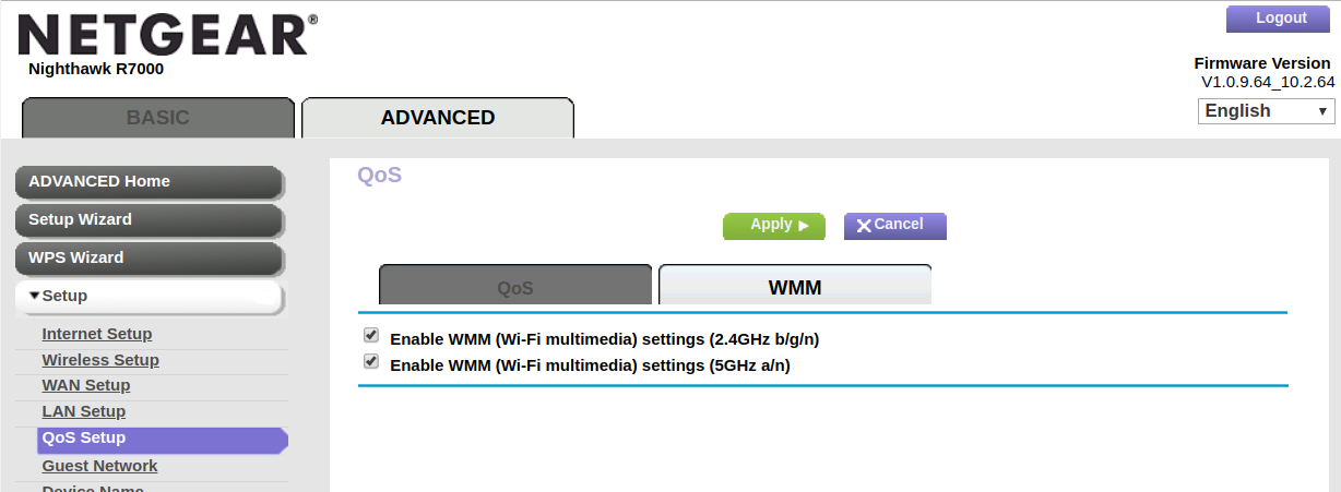 Netgear R7000 ustawienie WMM